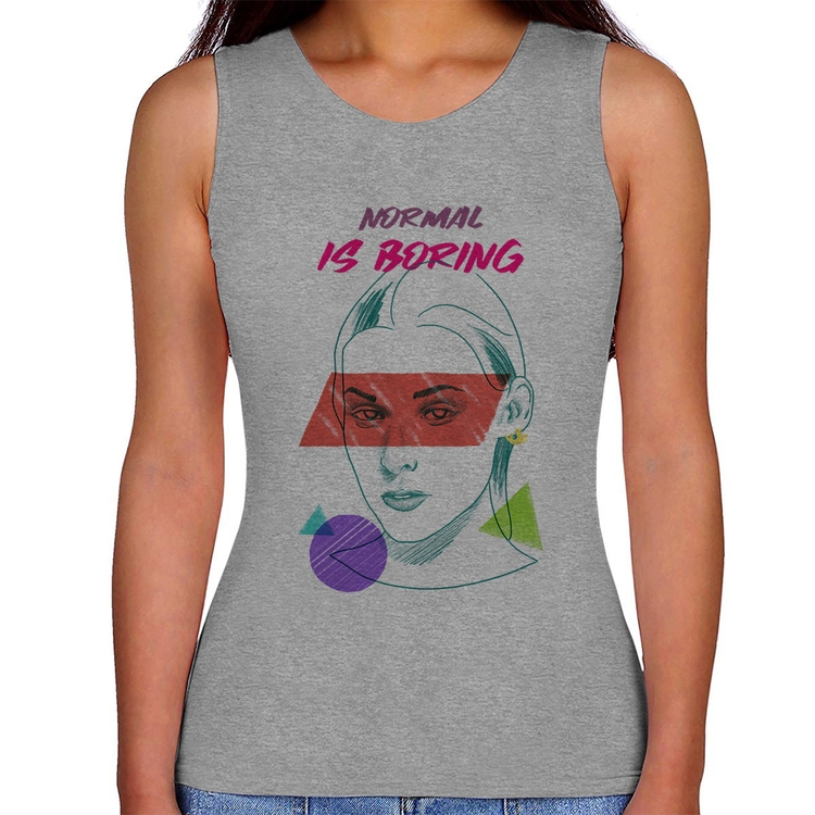 Regata Feminina Normal is boring - Cinza