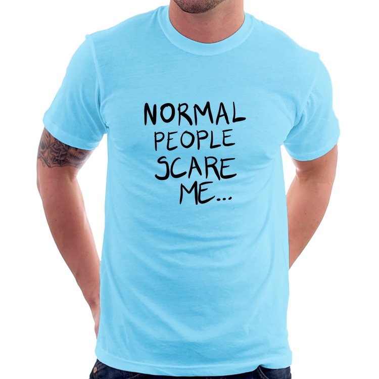 Camiseta Normal people scare me - Azul Bebê