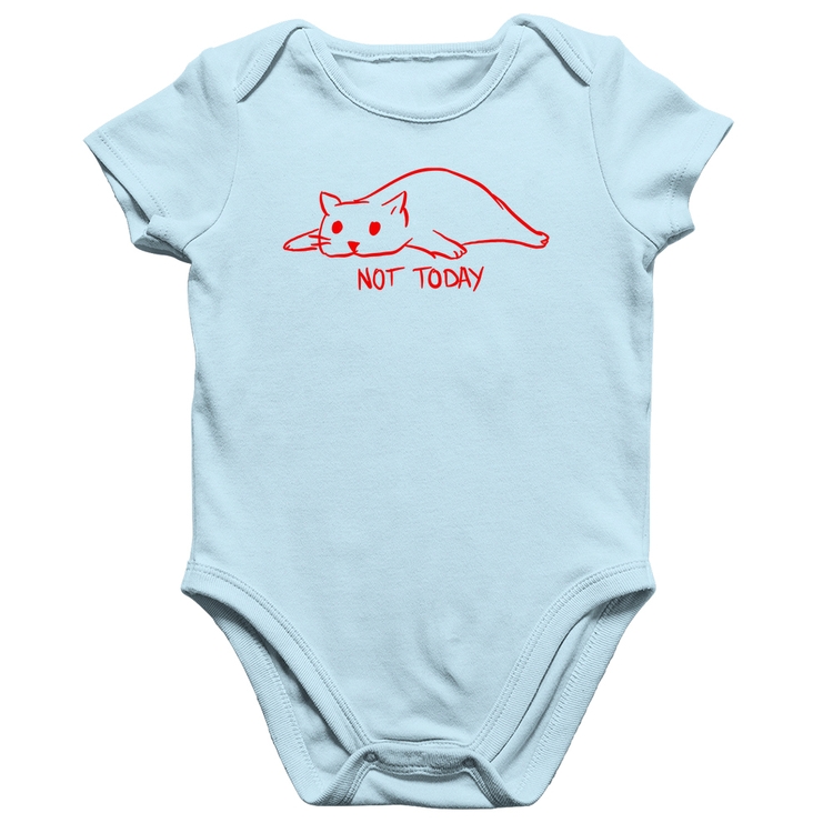 Body Bebê Algodão Not Today - Azul Bebê