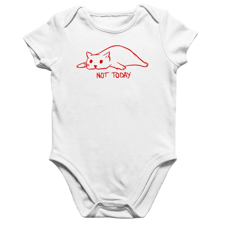 Body Bebê Algodão Not Today - Branco