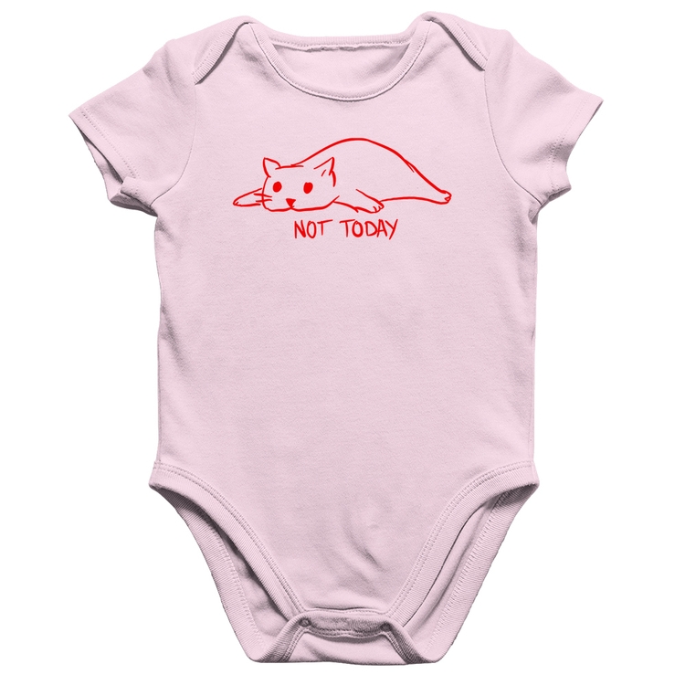 Body Bebê Algodão Not Today - Rosa Bebê