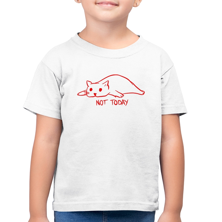 Camiseta Algodão Infantil Not Today - Branca