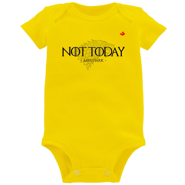Body Bebê Not Today, Arya Stark - Amarelo