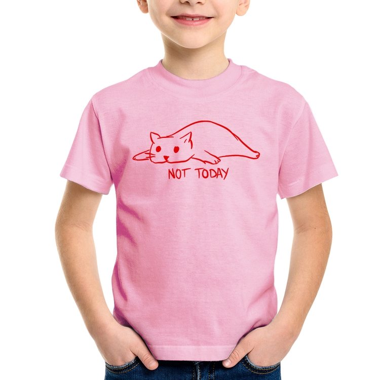 Camiseta Infantil Not Today - Rosa Bebê