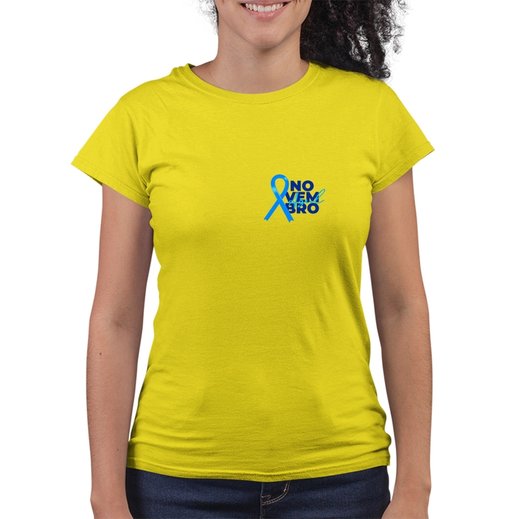 Baby Look Quality Novembro Azul - Amarelo Canário