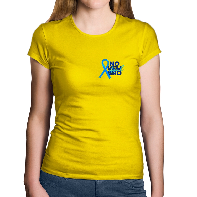 Baby Look Algodão Novembro Azul - Amarela