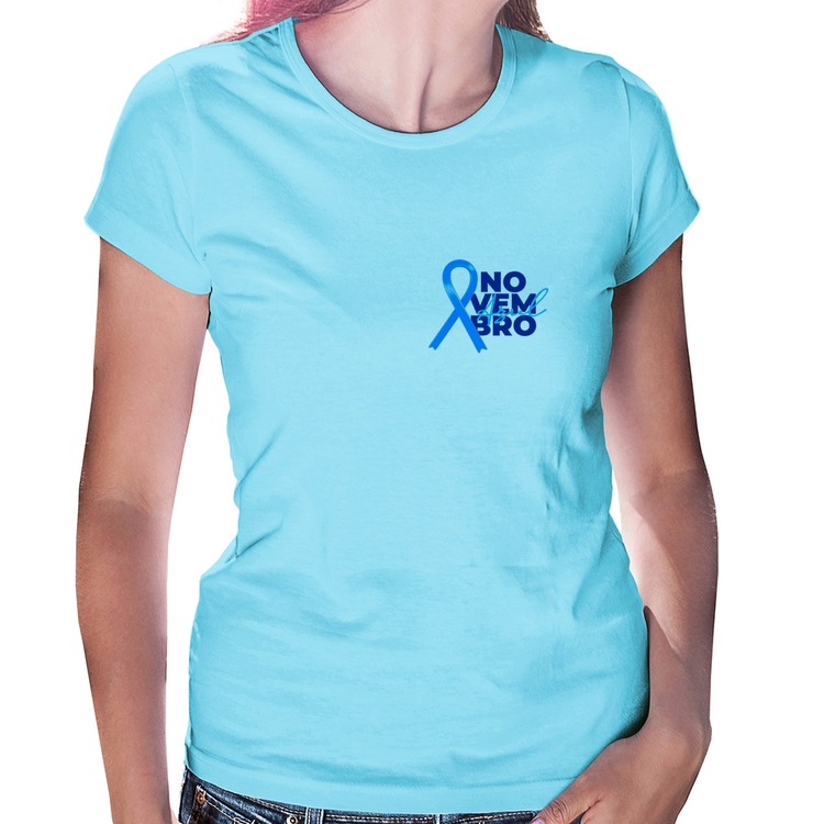 Baby Look Novembro Azul - Azul Bebê