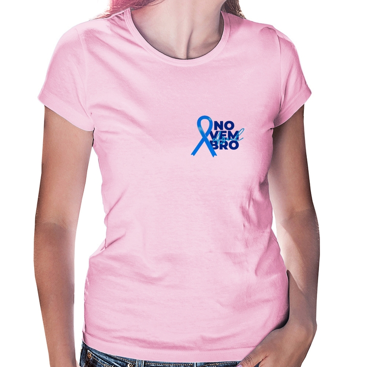 Baby Look Novembro Azul - Rosa Bebê