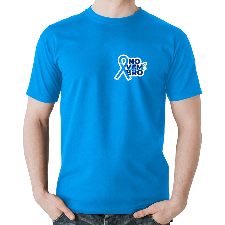 Camiseta Algodão Novembro Azul - Azul