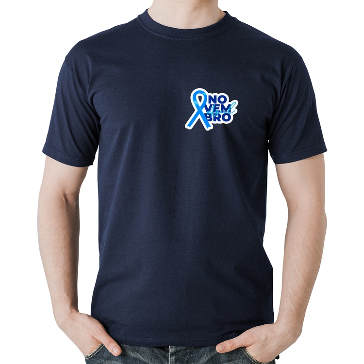 Camiseta Algodão Novembro Azul - Marinho