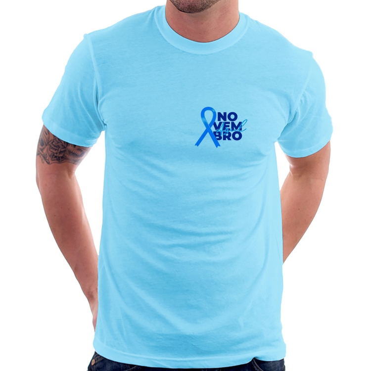 Camiseta Novembro Azul - Azul Bebê