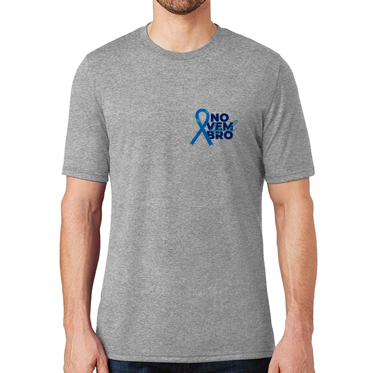 Camiseta Novembro Azul - Cinza