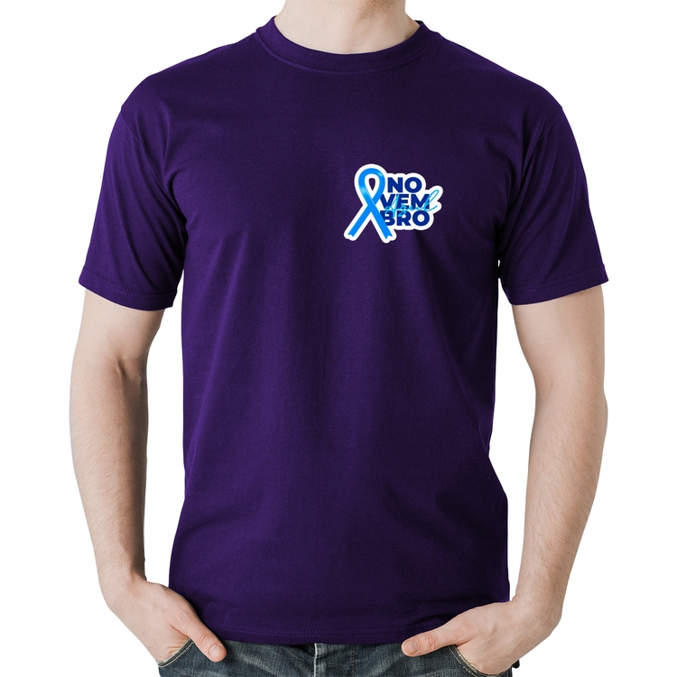 Camiseta Algodão Novembro Azul - Roxa