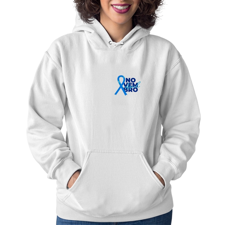 Moletom Feminino Novembro Azul - Branco