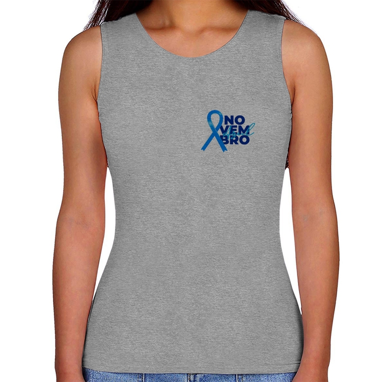 Regata Feminina Novembro Azul - Cinza