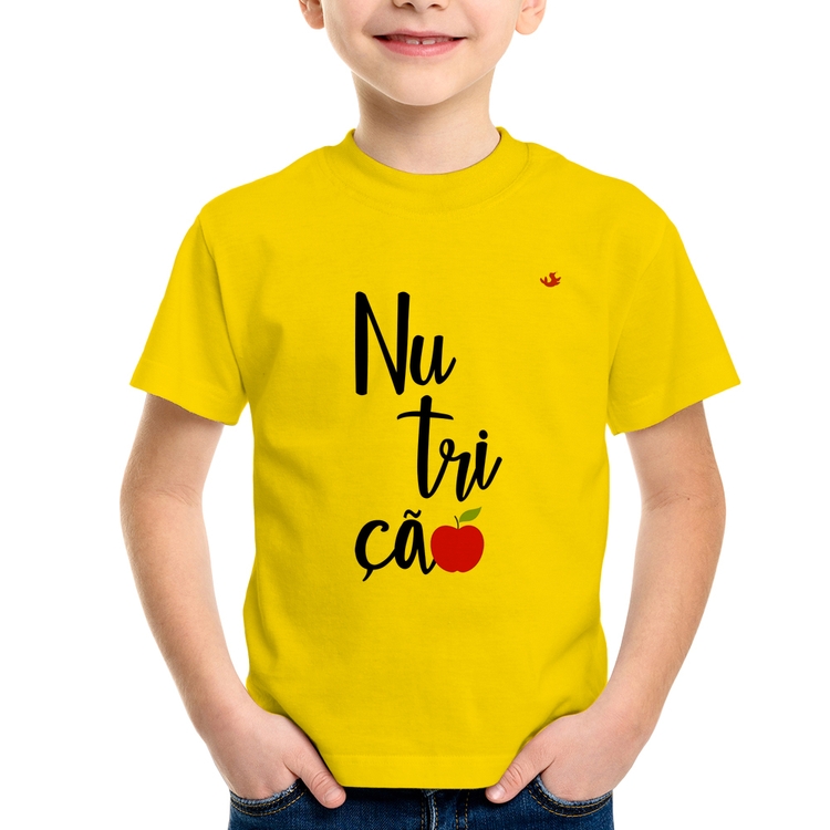 Camiseta Infantil Nutrição - Amarela