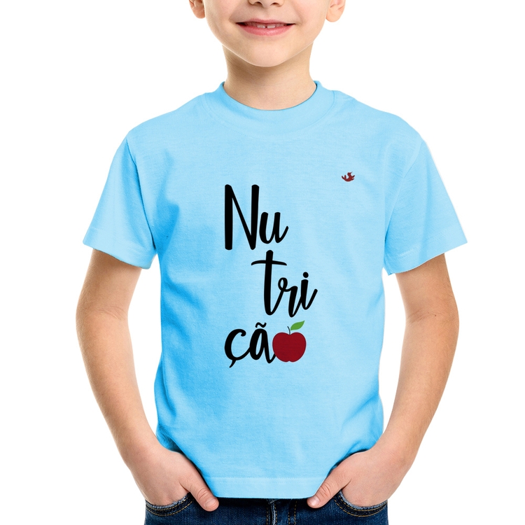 Camiseta Infantil Nutrição - Azul Bebê