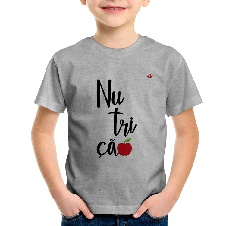 Camiseta Infantil Nutrição - Cinza