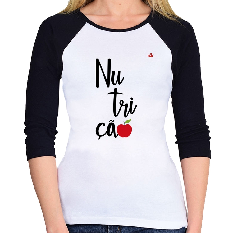 Baby Look Raglan Nutrição Manga 3/4