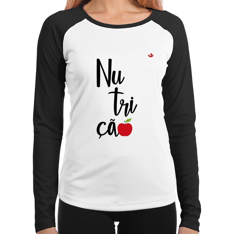 Baby Look Raglan Nutrição Manga Longa