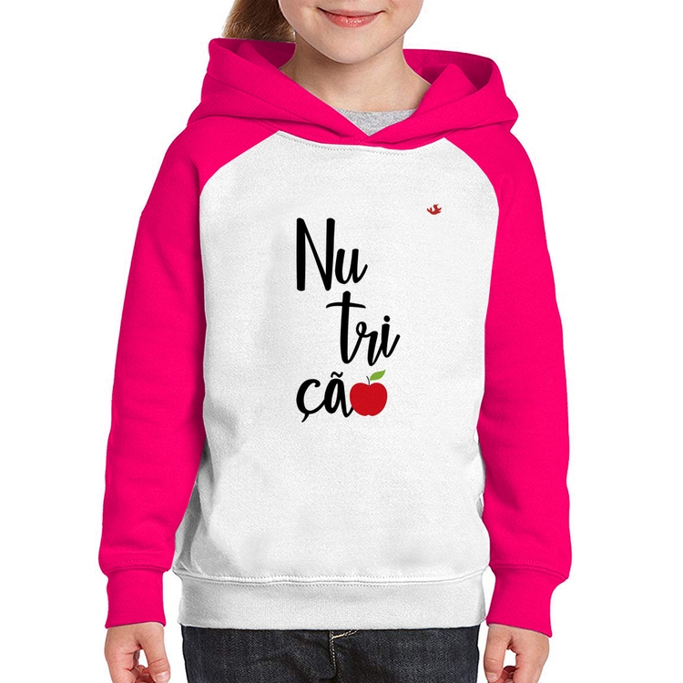 Moletom Infantil Nutrição - Branco/Rosa