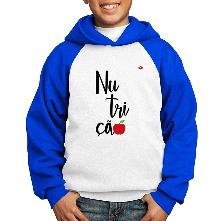 Moletom Infantil Nutrição - Branco/Azul
