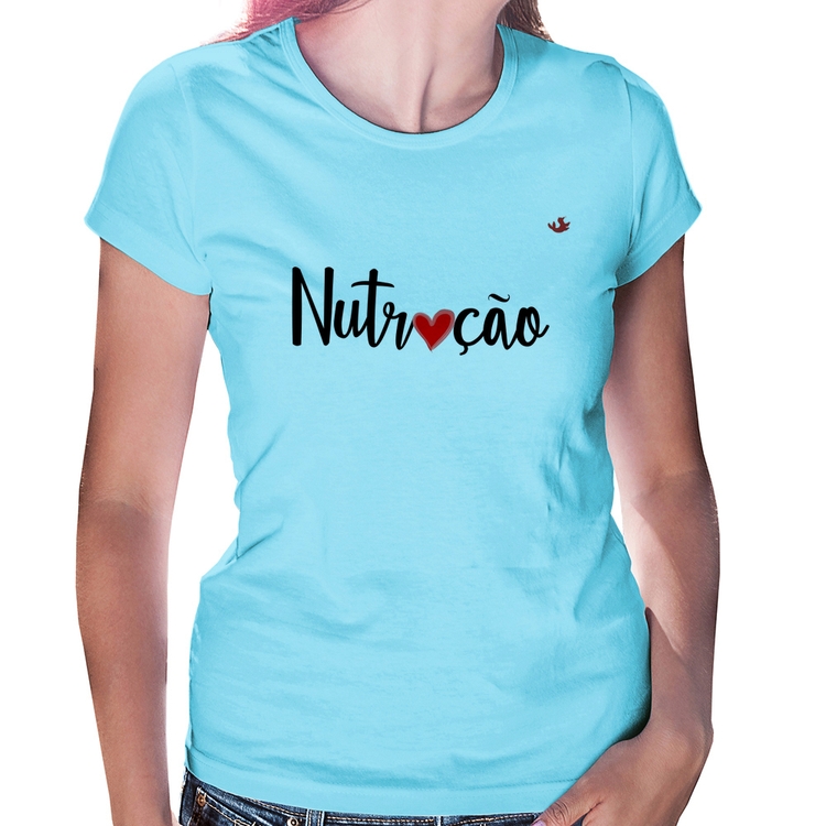 Baby Look Nutrição por amor - Azul Bebê