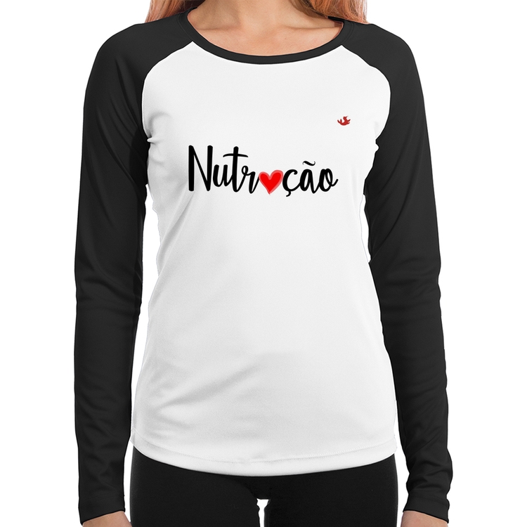 Baby Look Raglan Nutrição por amor Manga Longa