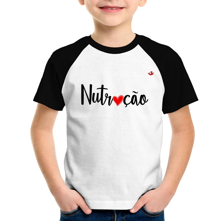 Camiseta Raglan Infantil Nutrição por amor