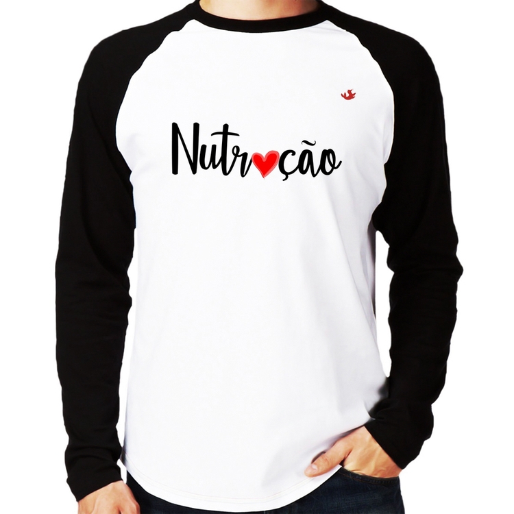 Camiseta Raglan Nutrição por amor Manga Longa