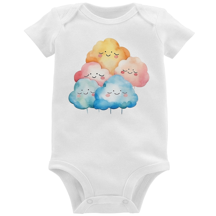 Body Bebê Nuvens Felizes