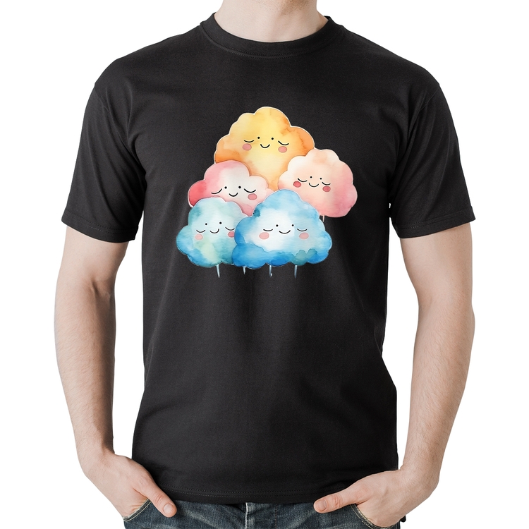 Camiseta Algodão Nuvens Felizes