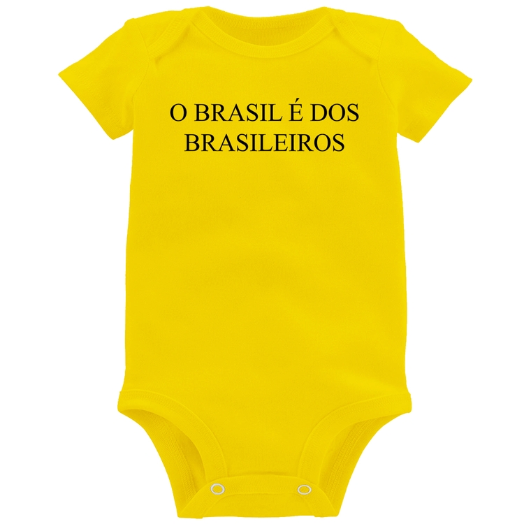 Body Bebê O Brasil é dos brasileiros - Amarelo