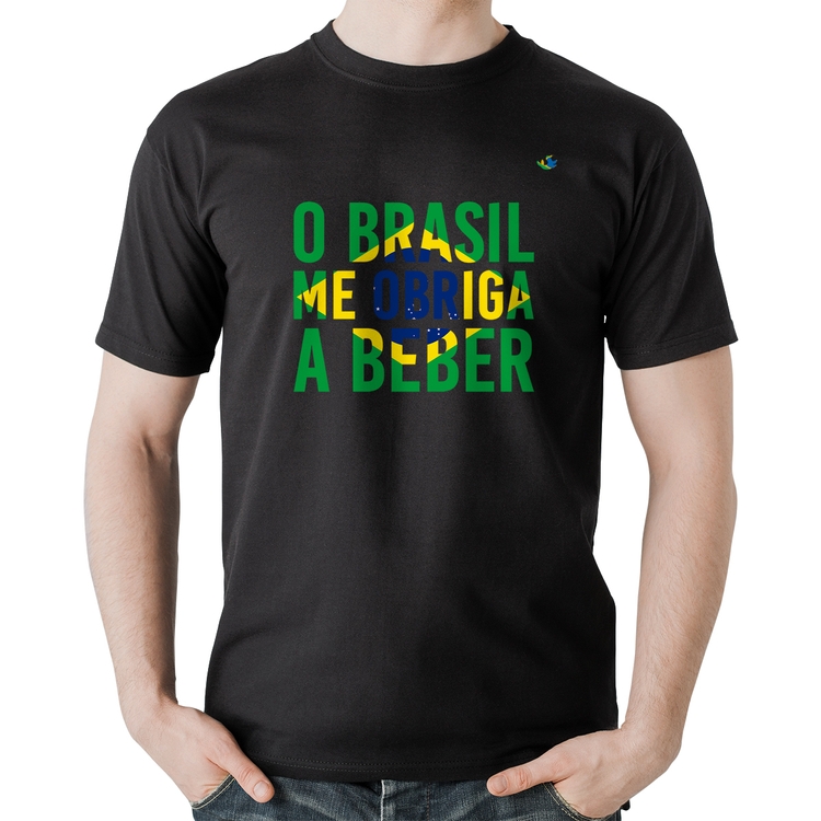 Camiseta Algodão O Brasil me obriga a beber