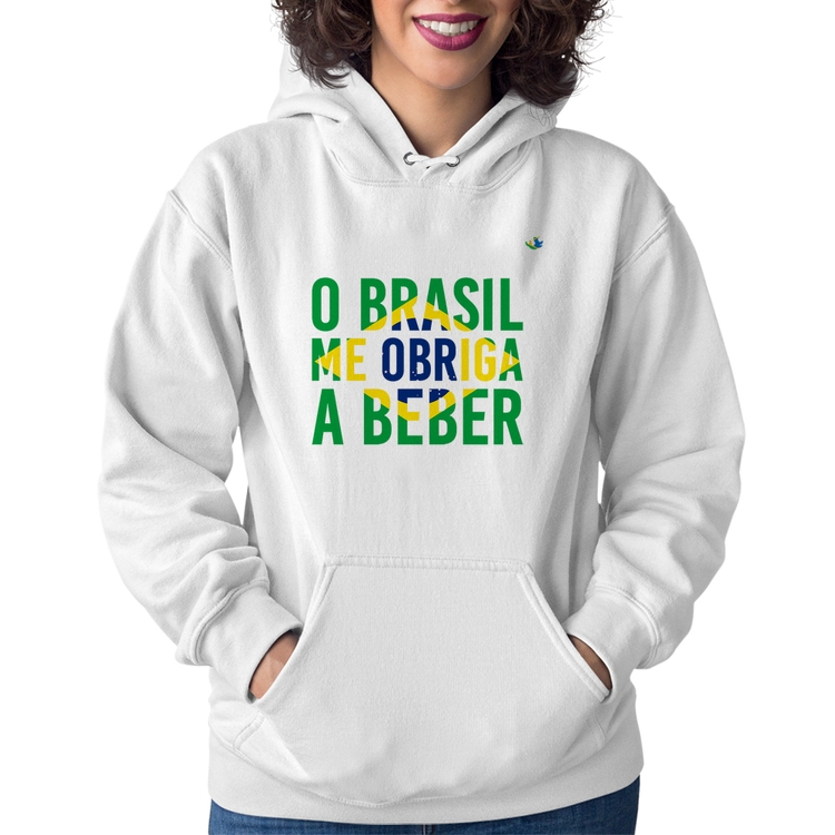 Moletom Feminino O Brasil me obriga a beber - Branco