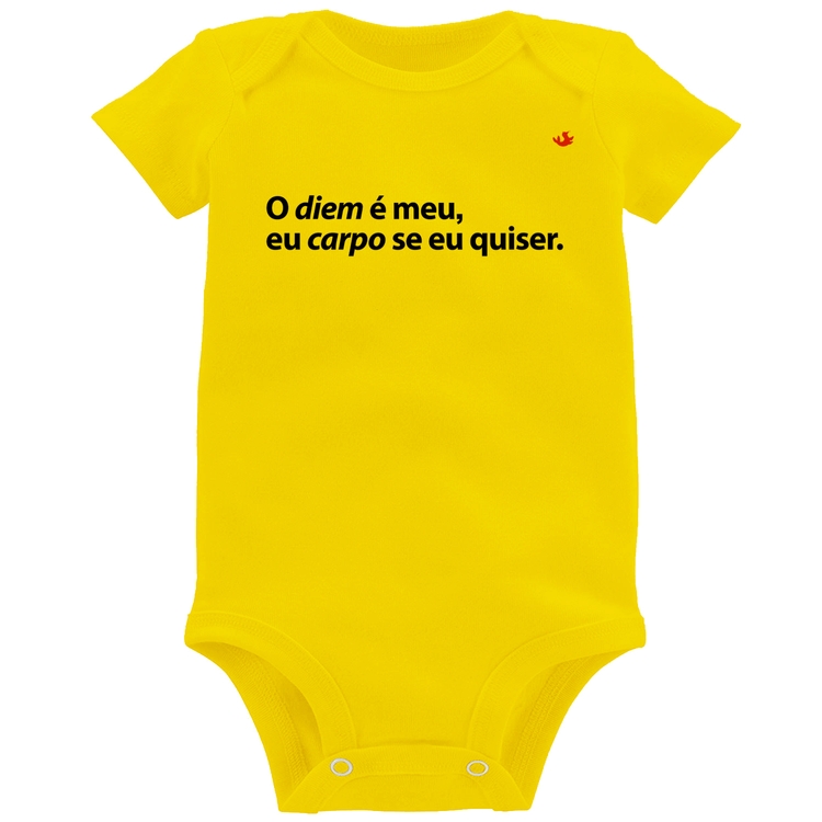 Body Bebê O diem é meu, eu carpo se eu quiser - Amarelo