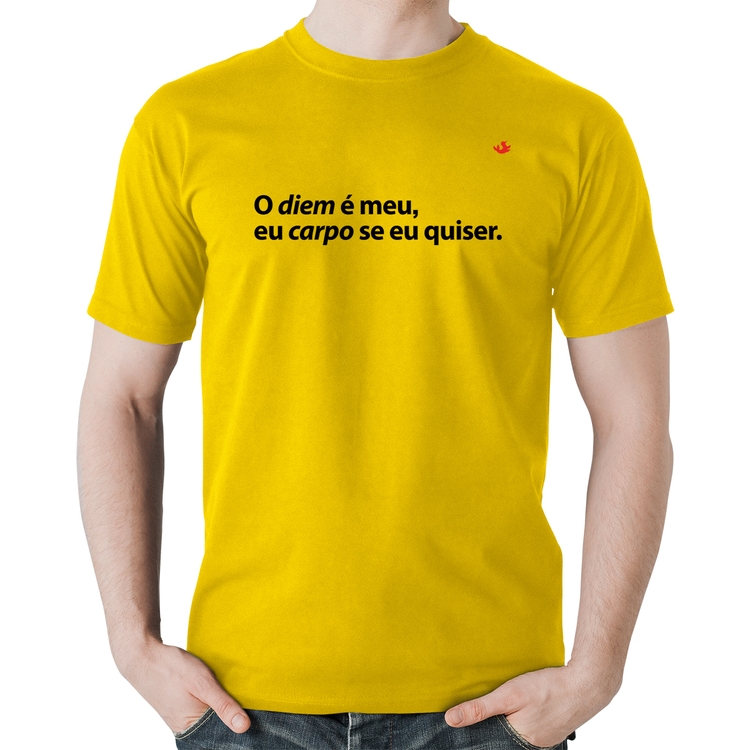 Camiseta Algodão O diem é meu, eu carpo se eu quiser - Amarela