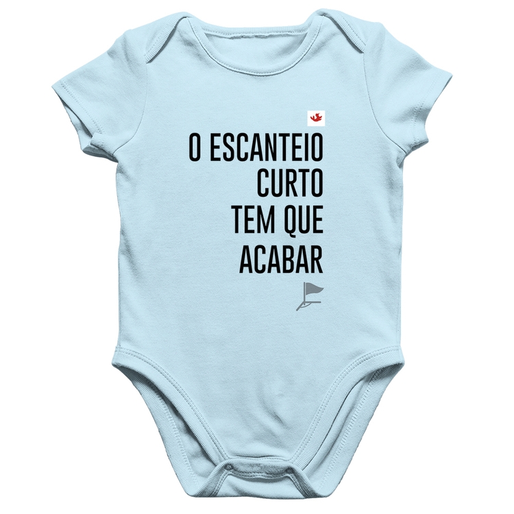 Body Bebê Algodão O escanteio curto tem que acabar - Azul Bebê