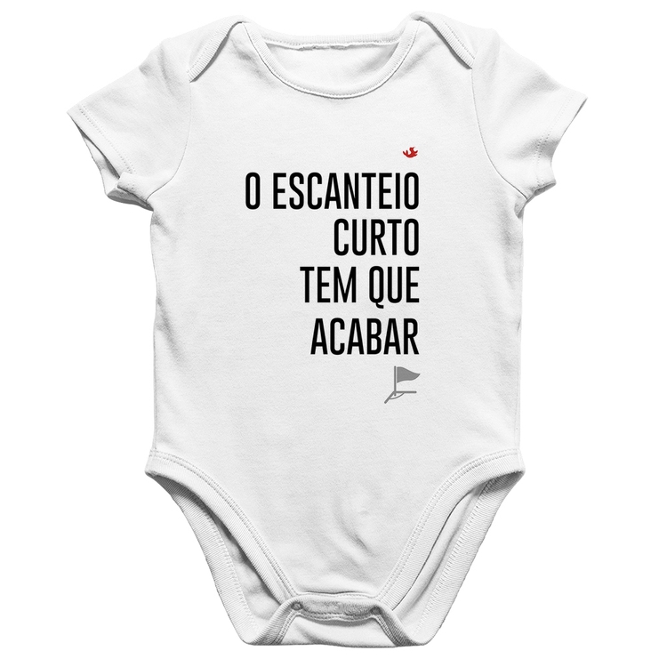 Body Bebê Algodão O escanteio curto tem que acabar - Branco
