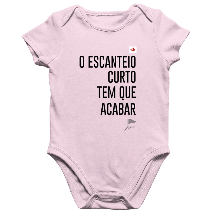 Body Bebê Algodão O escanteio curto tem que acabar - Rosa Bebê