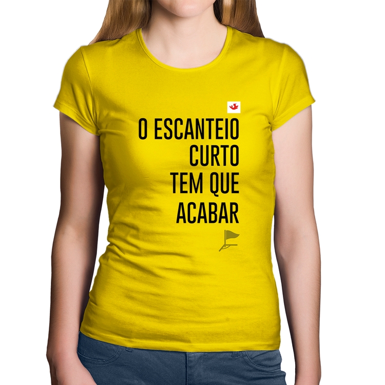 Baby Look Algodão O escanteio curto tem que acabar - Amarela