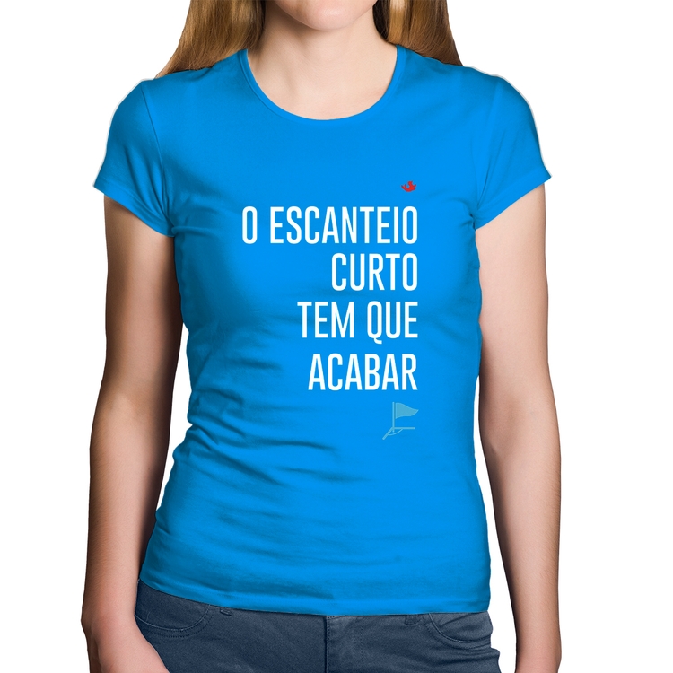 Baby Look Algodão O escanteio curto tem que acabar - Azul
