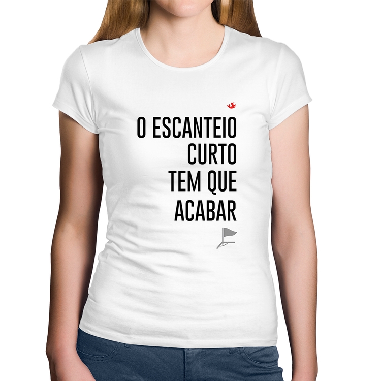 Baby Look Algodão O escanteio curto tem que acabar - Branca