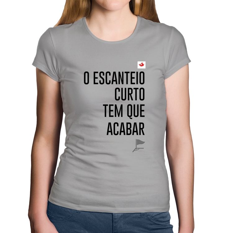 Baby Look Algodão O escanteio curto tem que acabar - Cinza