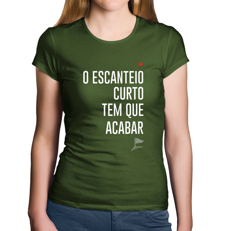 Baby Look Algodão O escanteio curto tem que acabar - Musgo