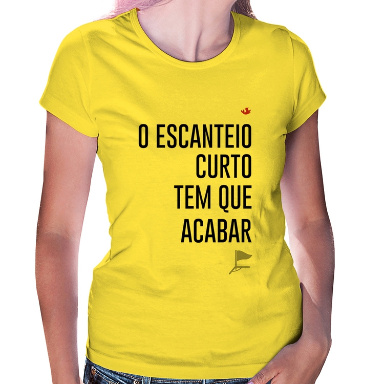 Baby Look O escanteio curto tem que acabar - Amarela