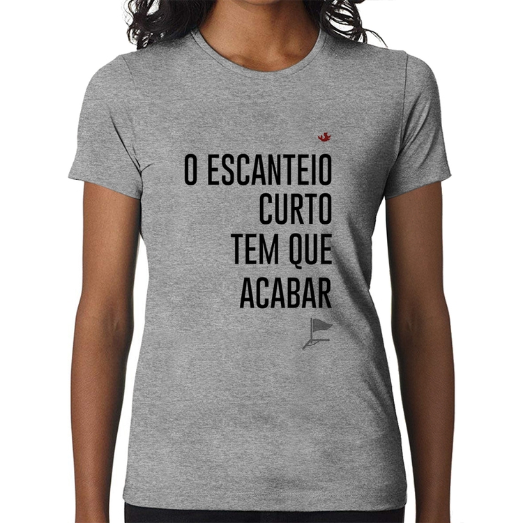 Baby Look O escanteio curto tem que acabar - Cinza