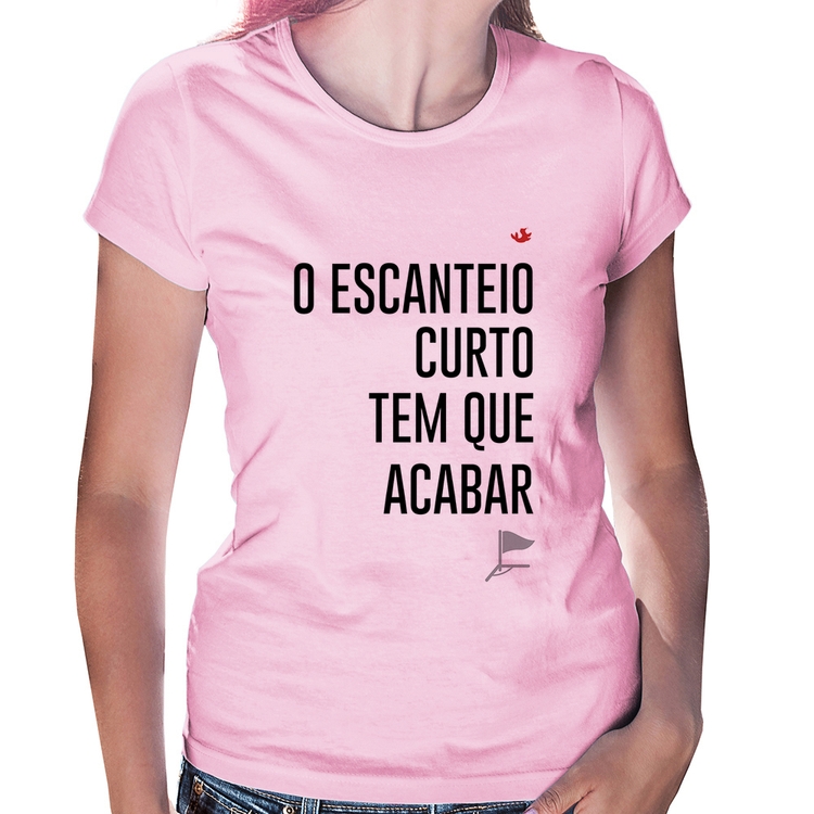 Baby Look O escanteio curto tem que acabar - Rosa Bebê
