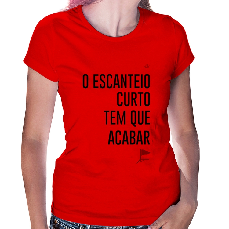 Baby Look O escanteio curto tem que acabar - Vermelha