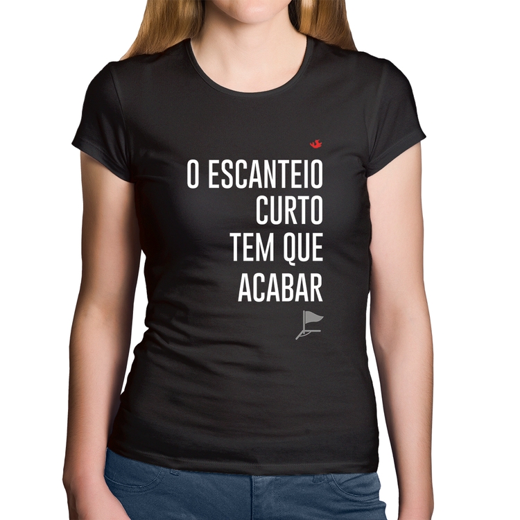 Baby Look Algodão O escanteio curto tem que acabar